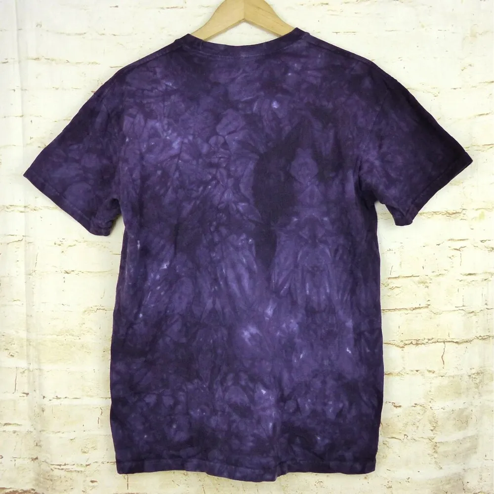 The Mountain T-Shirt Womens L Purple Tie Dye Cosmic Cat Galaxy Classic Cotton - Image 2