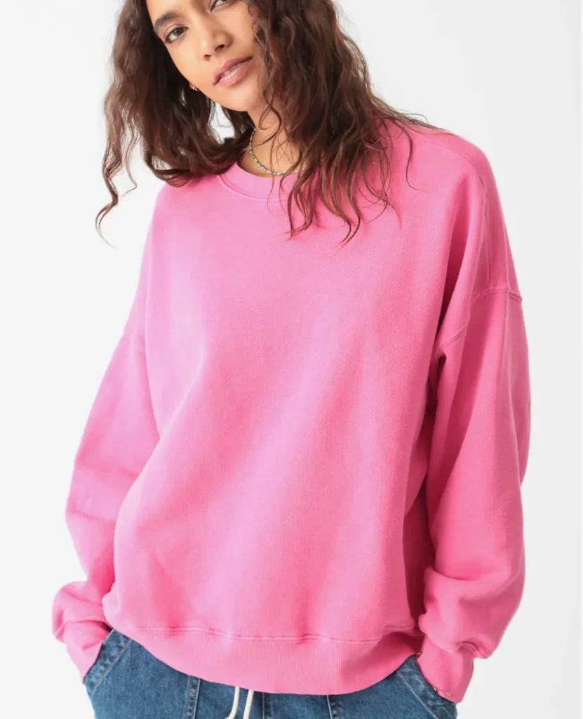 Electric & Rose Atlas Oversized Sweatshirt Magenta Pink NWT - Image 1