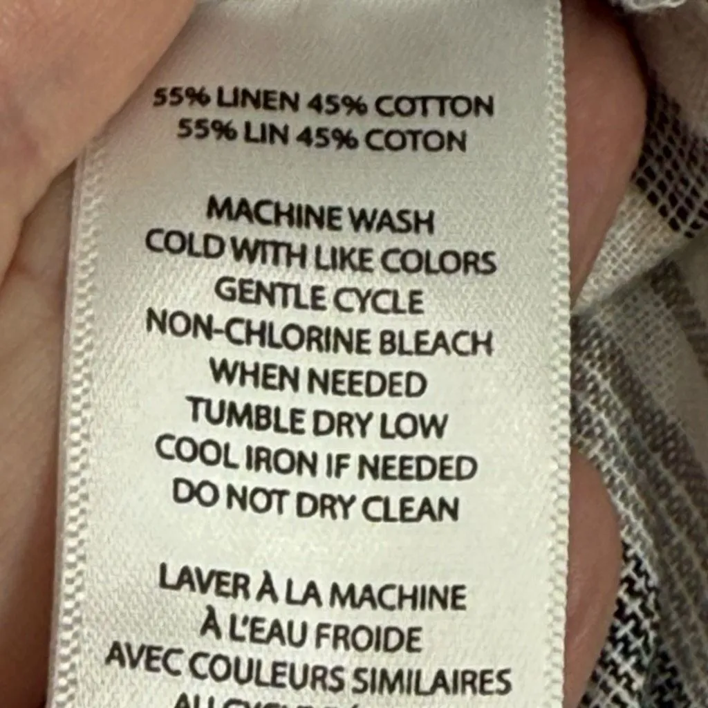 Beachlunchlounge linen cotton striped pull on short size small - Image 7