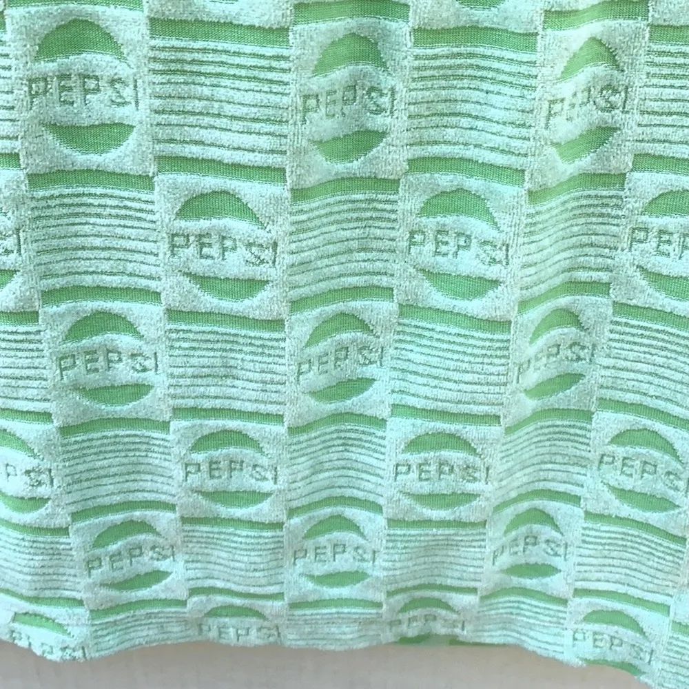 Pepsi X Forever 21 Womens checkered velour green mini skirt retro style - Image 6