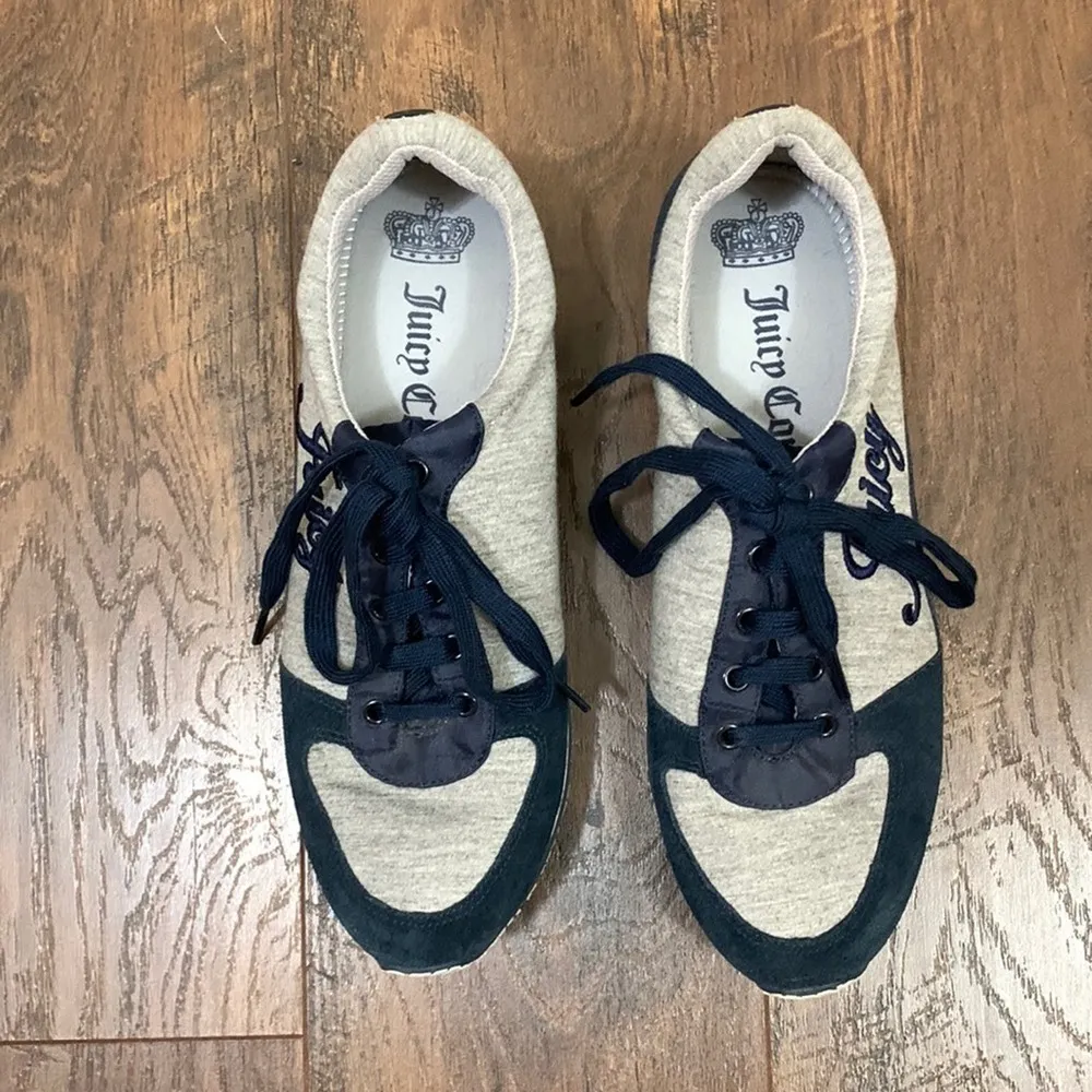Juicy Couture Bosley Cotton/Suede Gray/Navy Tennis Shoes - Image 2