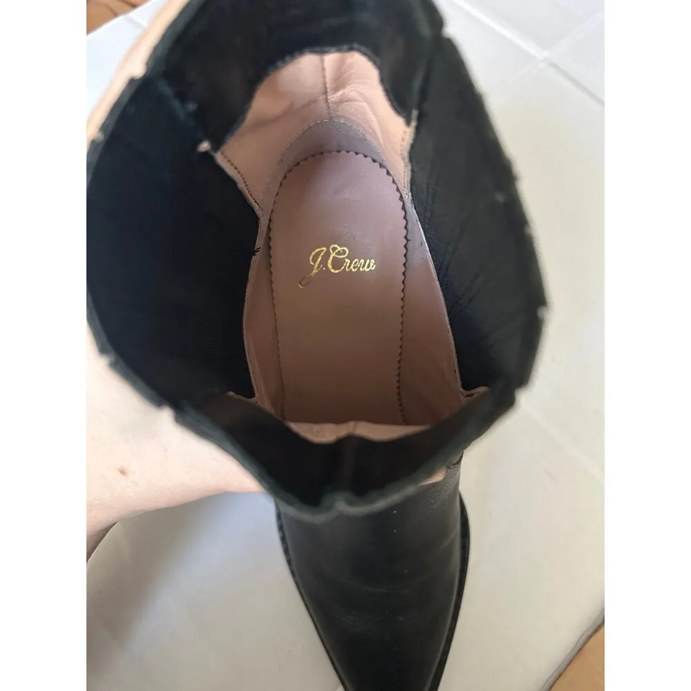 J.Crew Black Leather Chelsea Western Boots size 7 - Image 8