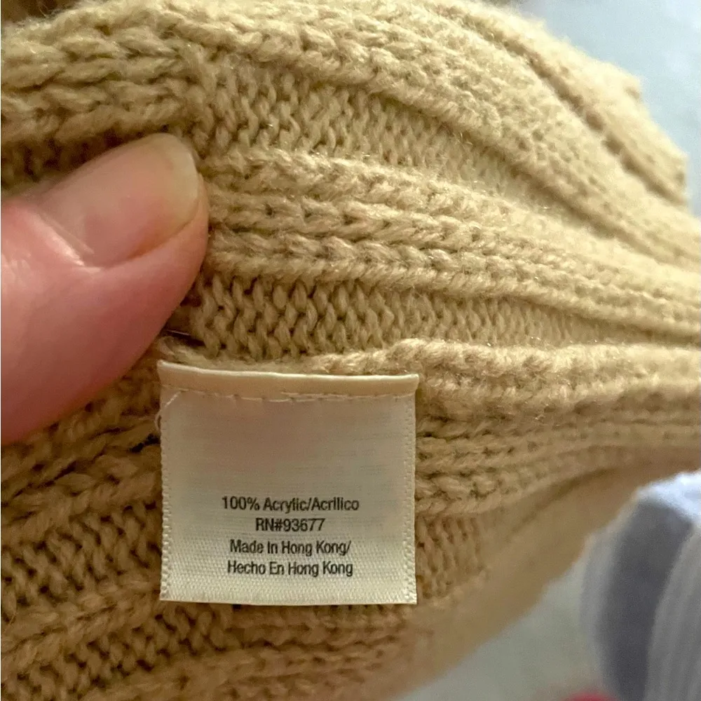 St. John's Bay Women Knitted Tan Long Collared W/Belt Cardigan Sweater - Image 4