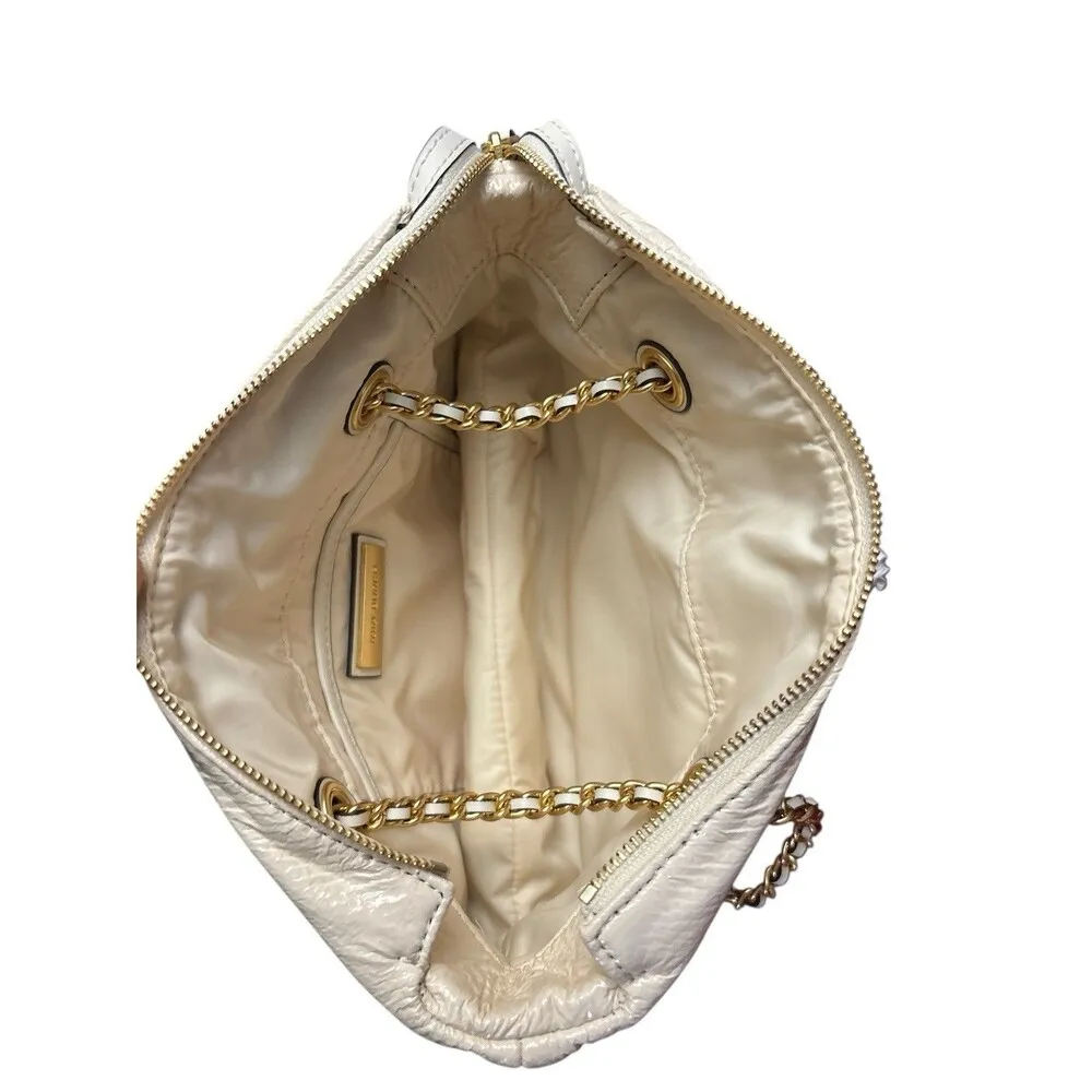 Tory Burch Small Ella Crinkle Chain Convertible Crossbody Bag Color Oats New - Image 7