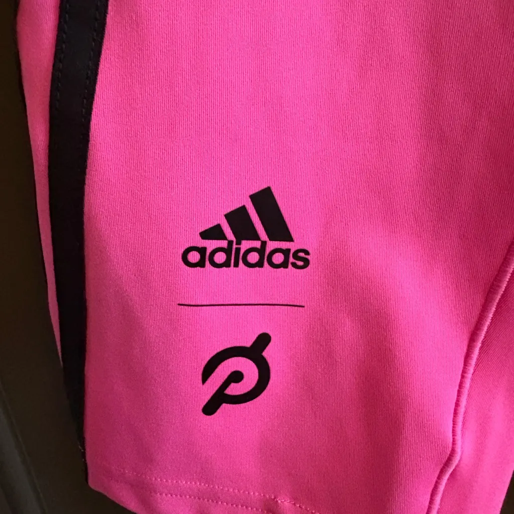 NWT Adidas X Peloton Shorts Pink with Black Accents Shorts - Image 5