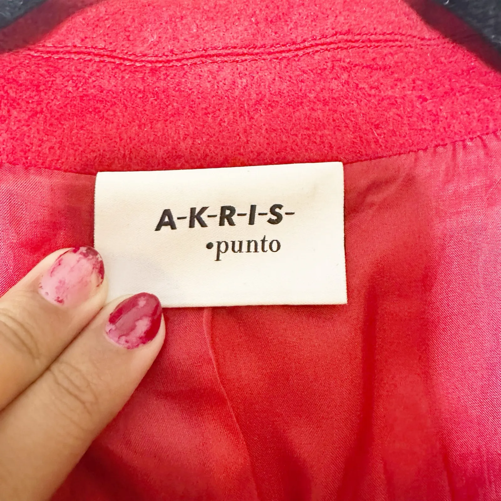 Akris Punto Wool Angora Red Two‎ Button Blazer Jacket Career - Image 4