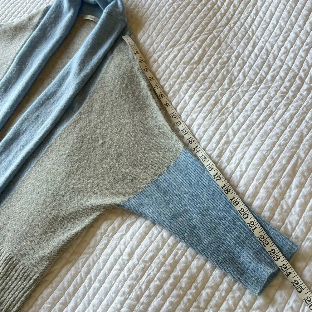 Subtle Luxury 100%Cashmere cocoon Cardigan open front shawl collar blue S/M Gray Size undefined - Image 6