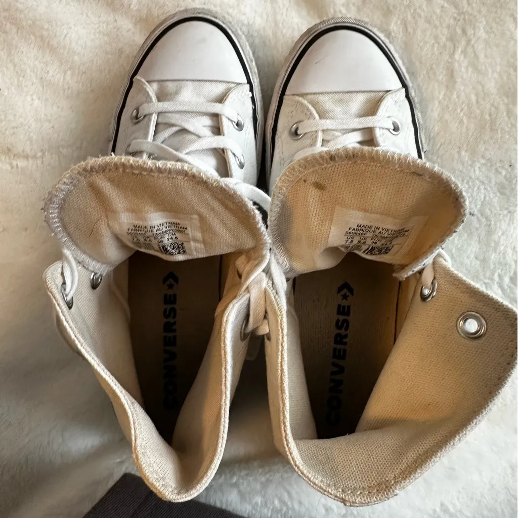 Converse White Platform Sneakers Women’s Size 7.5 - Image 13