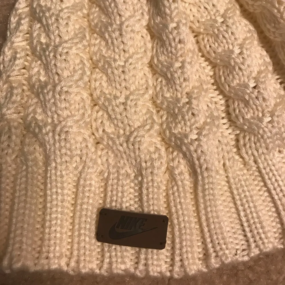 Women’s Nike cream warm ski beanie hat - Image 2