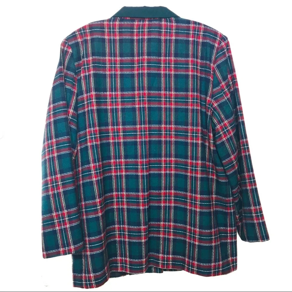 Graff‎ Sportswear vintage deadstock plaid blazer 16 Red - Image 5