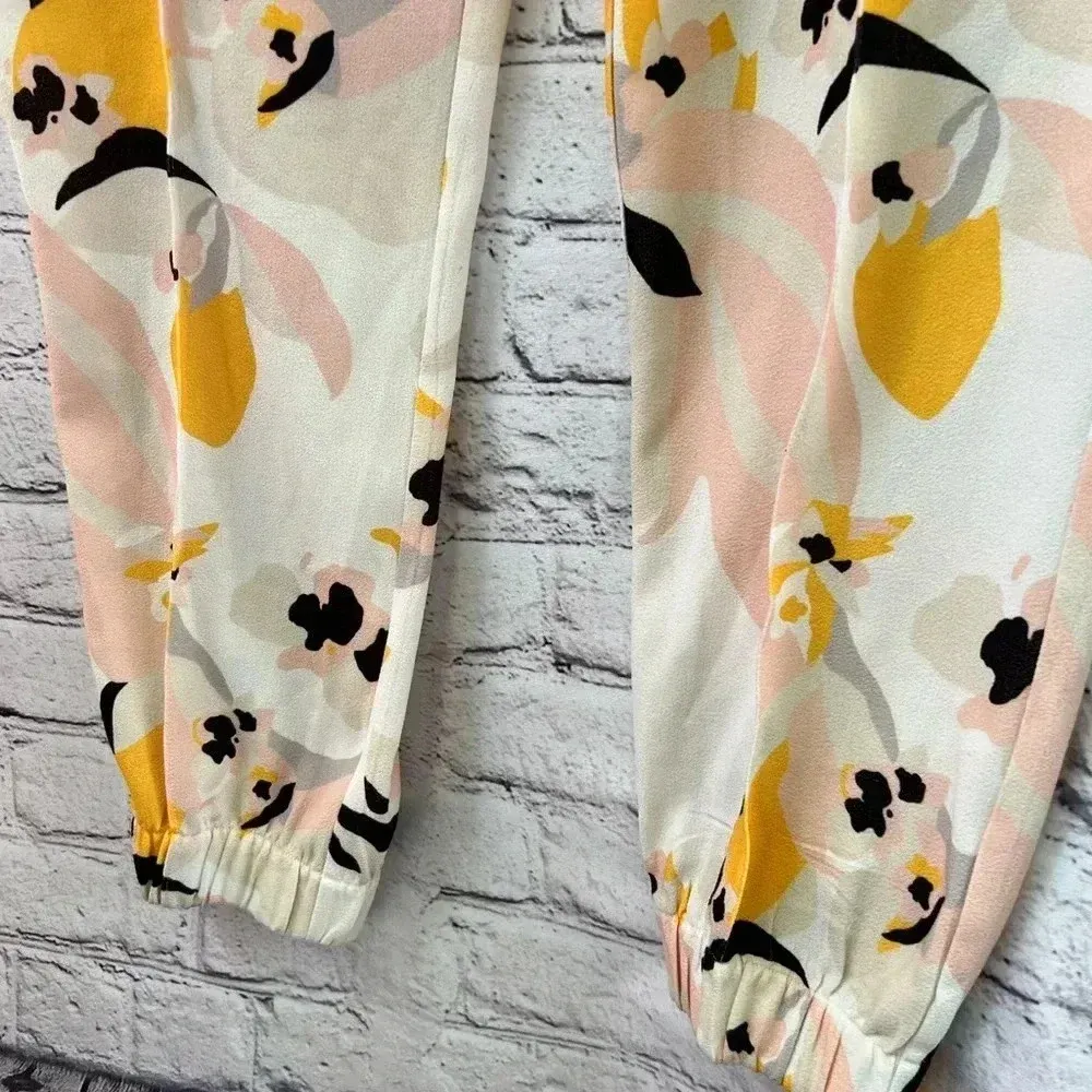 Heidi Klein Honolulu‎ Woven Harem Trousers Drawstring Elastic Waist Size Small Yellow - Image 5