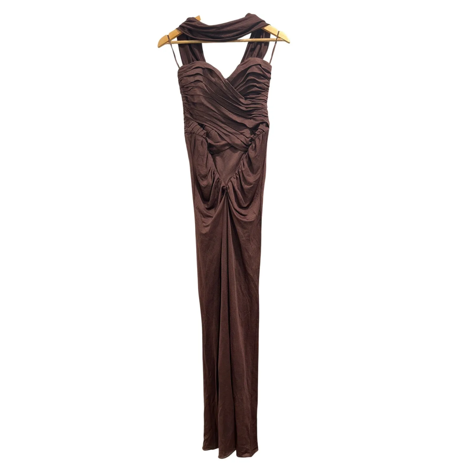 The New Arrivals Ilkyaz Ozel Samsara Elegant Chocolate Negroni Dress $1380 NWT 4 Brown - Image 3