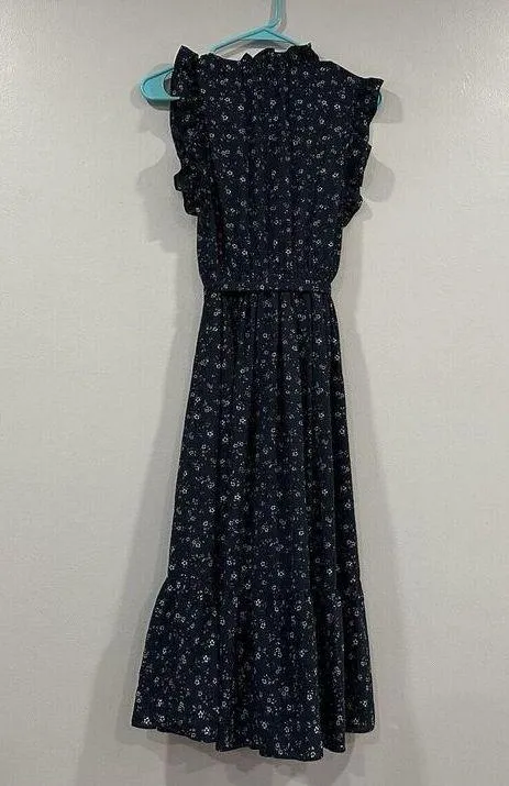 Kate Spade Out West Wild Roses Floral Faux Wrap Navy Dress Size 0 - Image 5