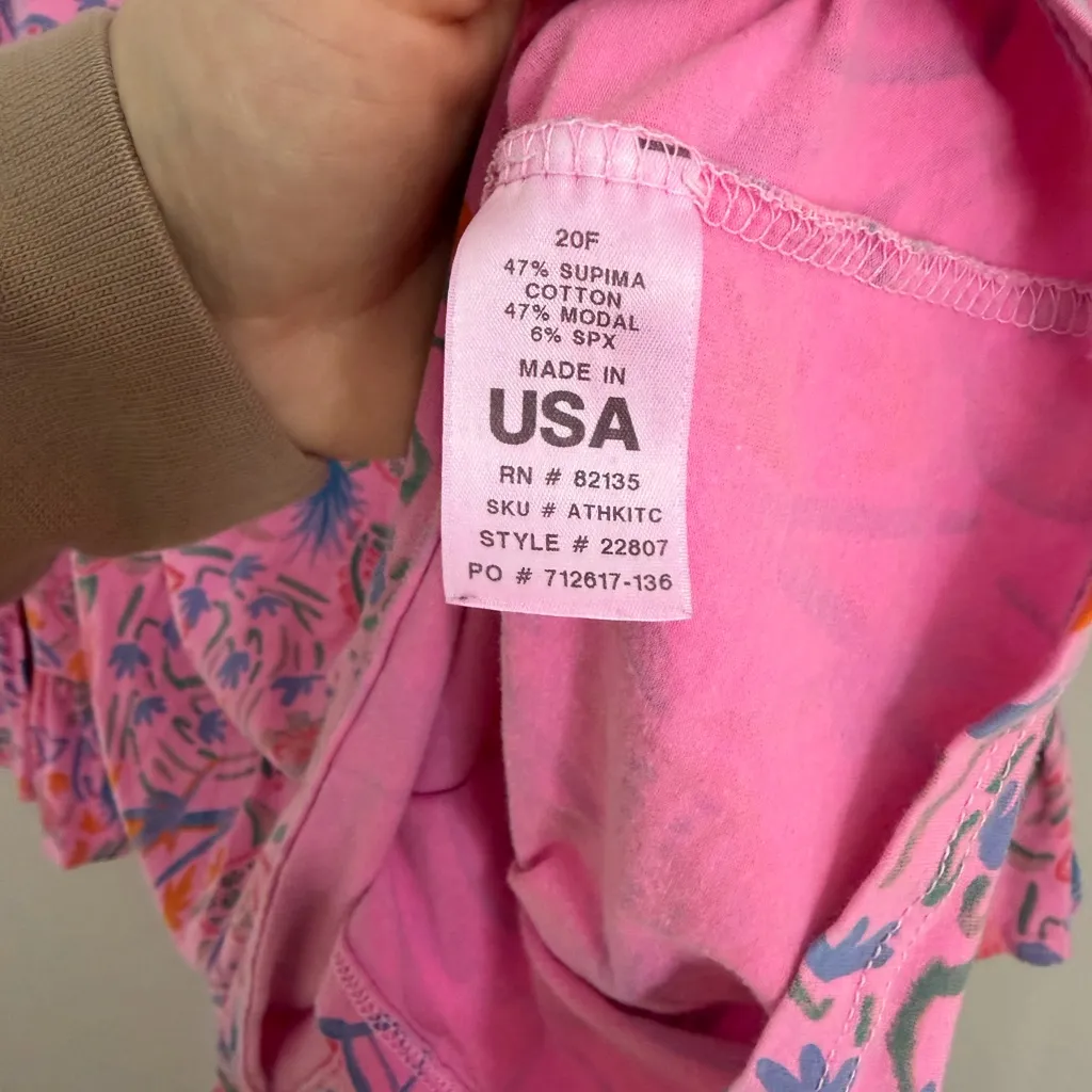 Fresh Produce Pink Turtle Cove Kira 3/4 Ruffled Cuff Sleeve  Blouse Womens L - Image 5