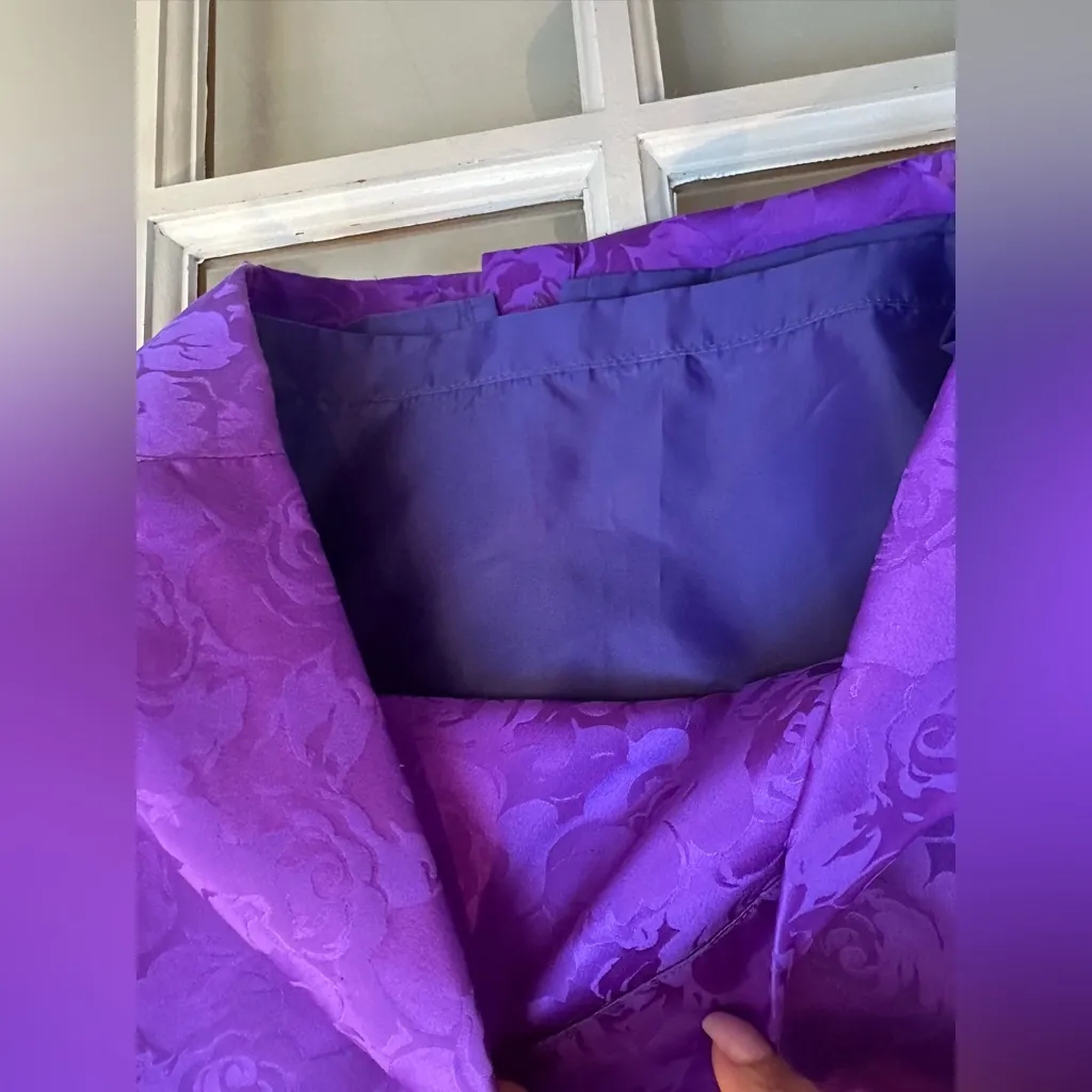 Vintage Anne Crimmins for Umi Collections Silk Floral Art To Wear Skirt Size 6 Purple - Image 7