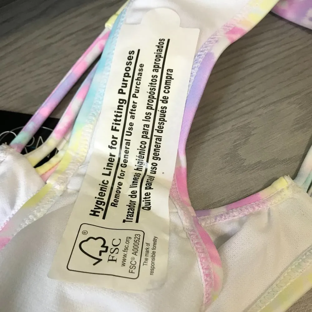 California Waves Juniors Hipster Bikini Swim Bottom Pastel Tie Dye Small NWT - Image 5