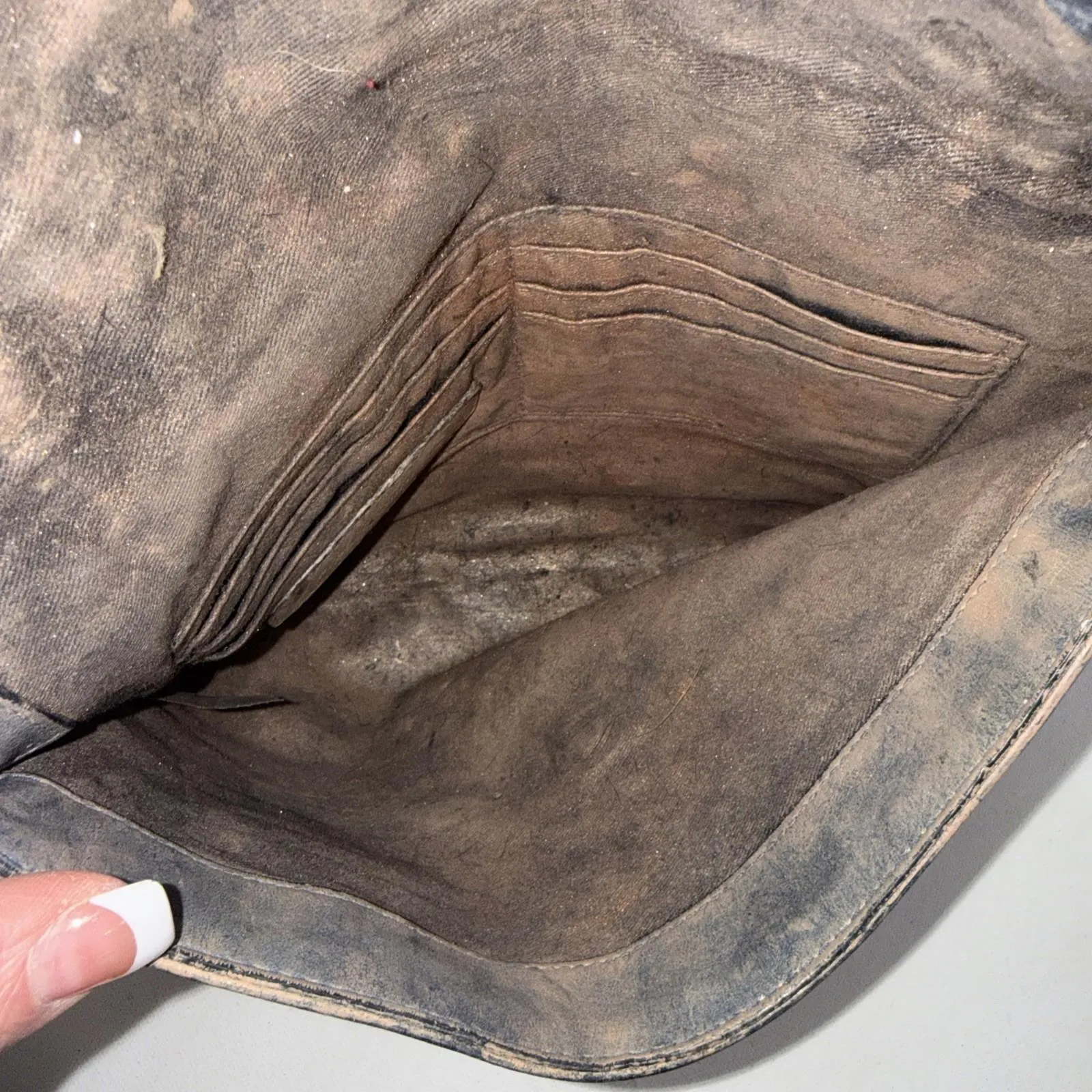 Rebecca Minkoff Dreamy Pom Leo Blue Leather Envelope Tie Dye Bohemian Clutch - Image 5