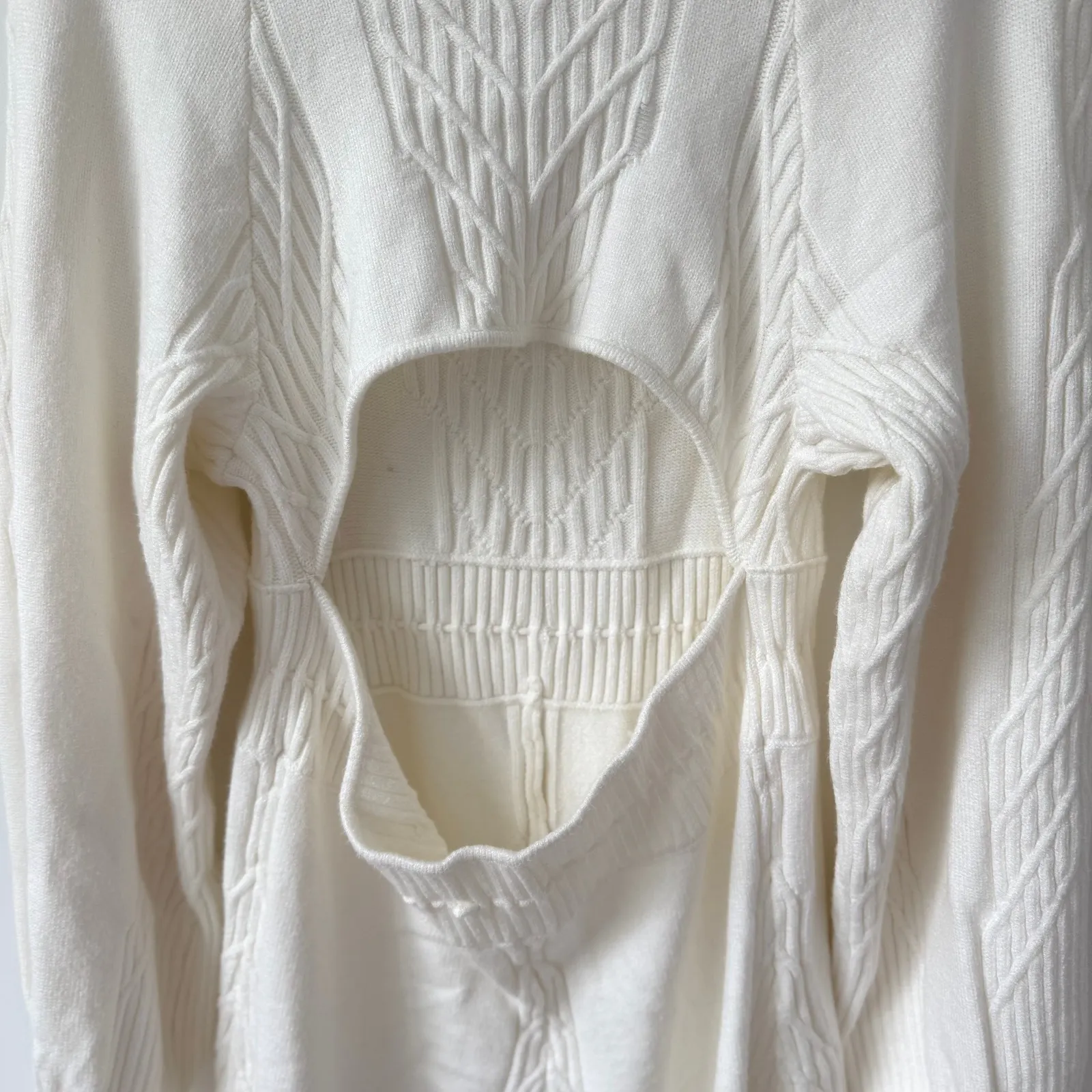 Free People Emmaline Mini Sweater Dress Women's Size Large‎ White NWT - Image 10