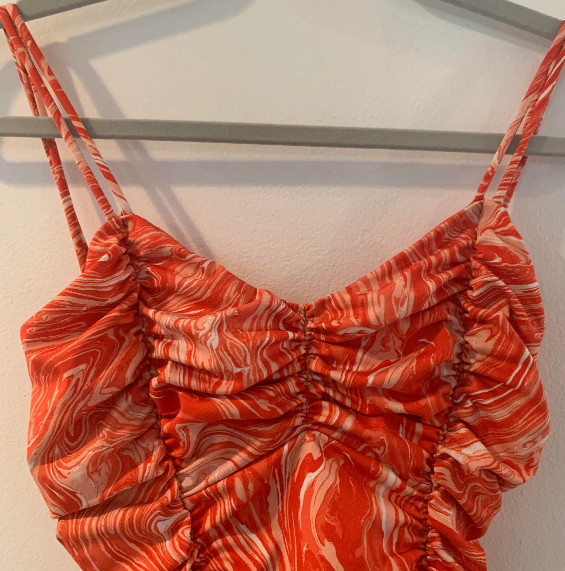 Michael Kors Orange Marble Printed One Piece - Image 4