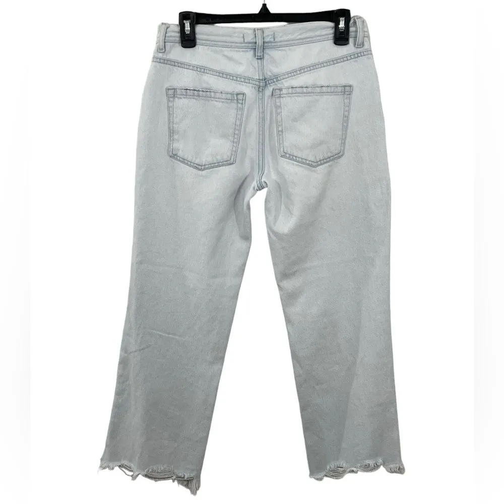 We the Free People Maggie Ripped‎ Crop Straight Leg Jeans Button Fly Size 27 - Image 6