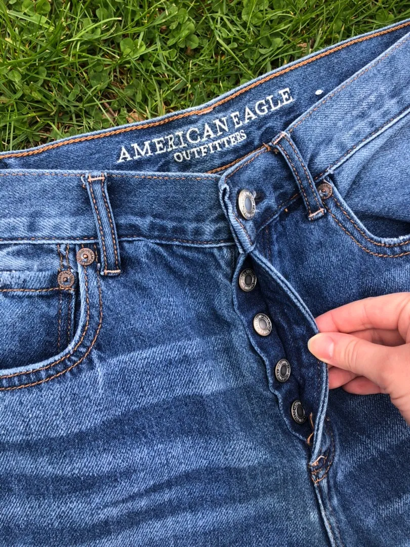 American Eagle Outfitters Denim Ripped High-Rise Girlfriend Jeans - Image 3