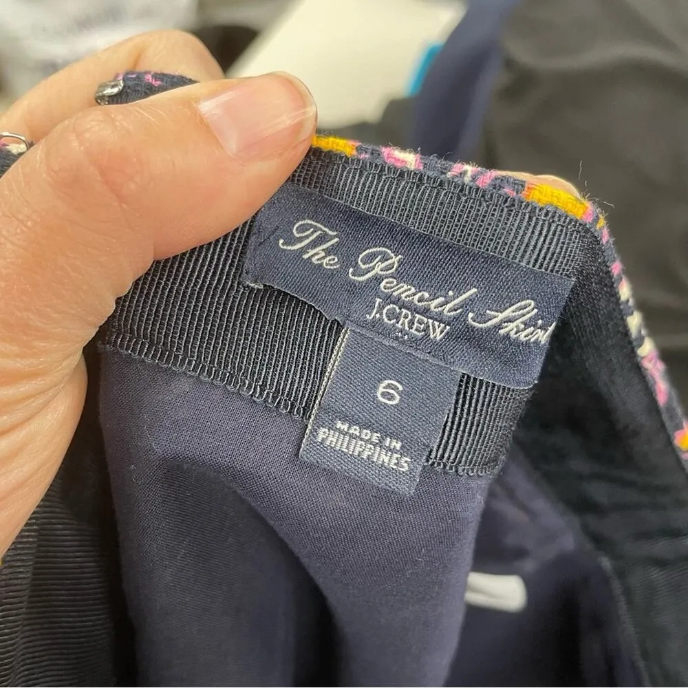 J Crew The Pencil Skirt Pink Yellow Black Paisley Print Mini Womens 6 Straight - Image 6