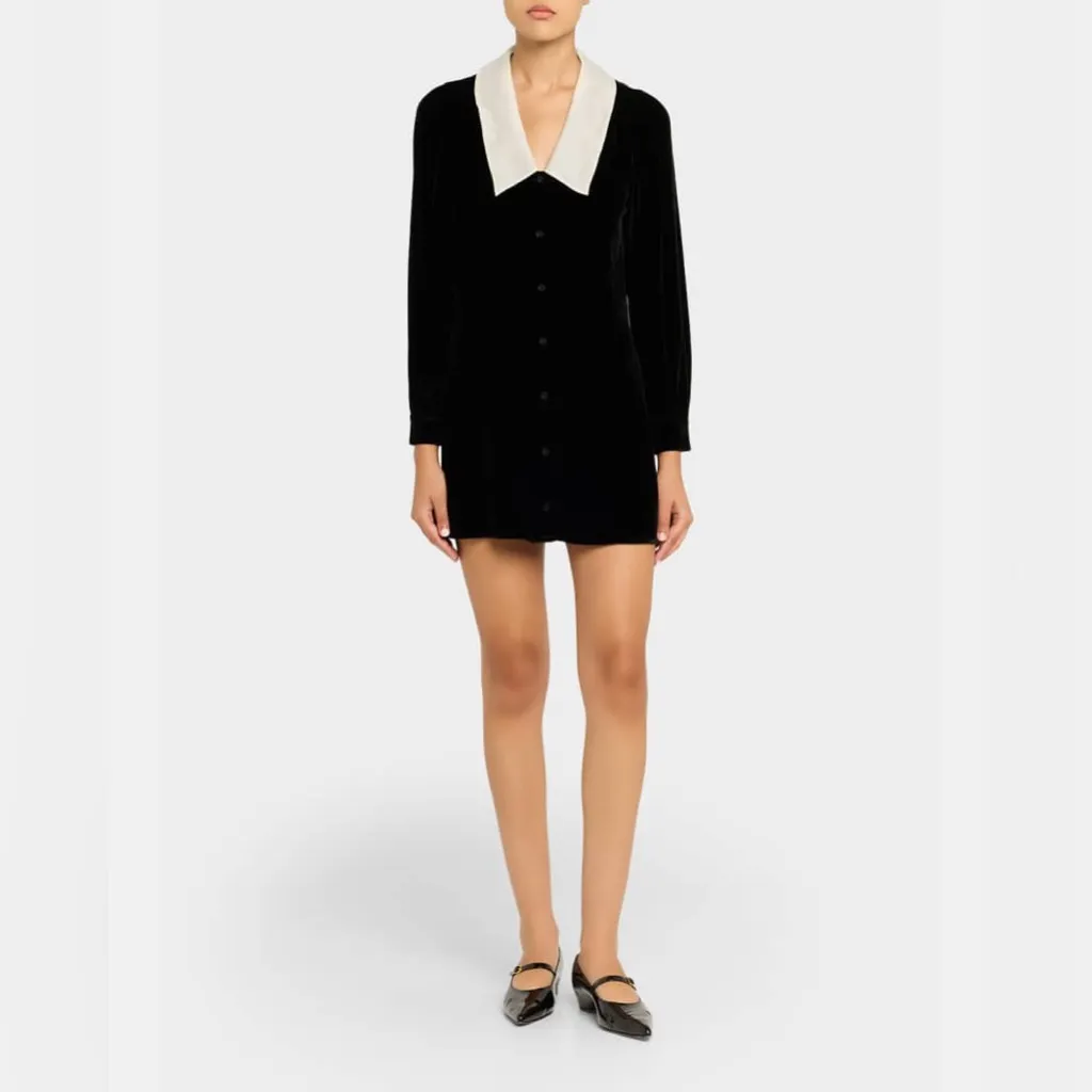 FRAME The Velvet Sailor Mini Dress 6 - Image 3