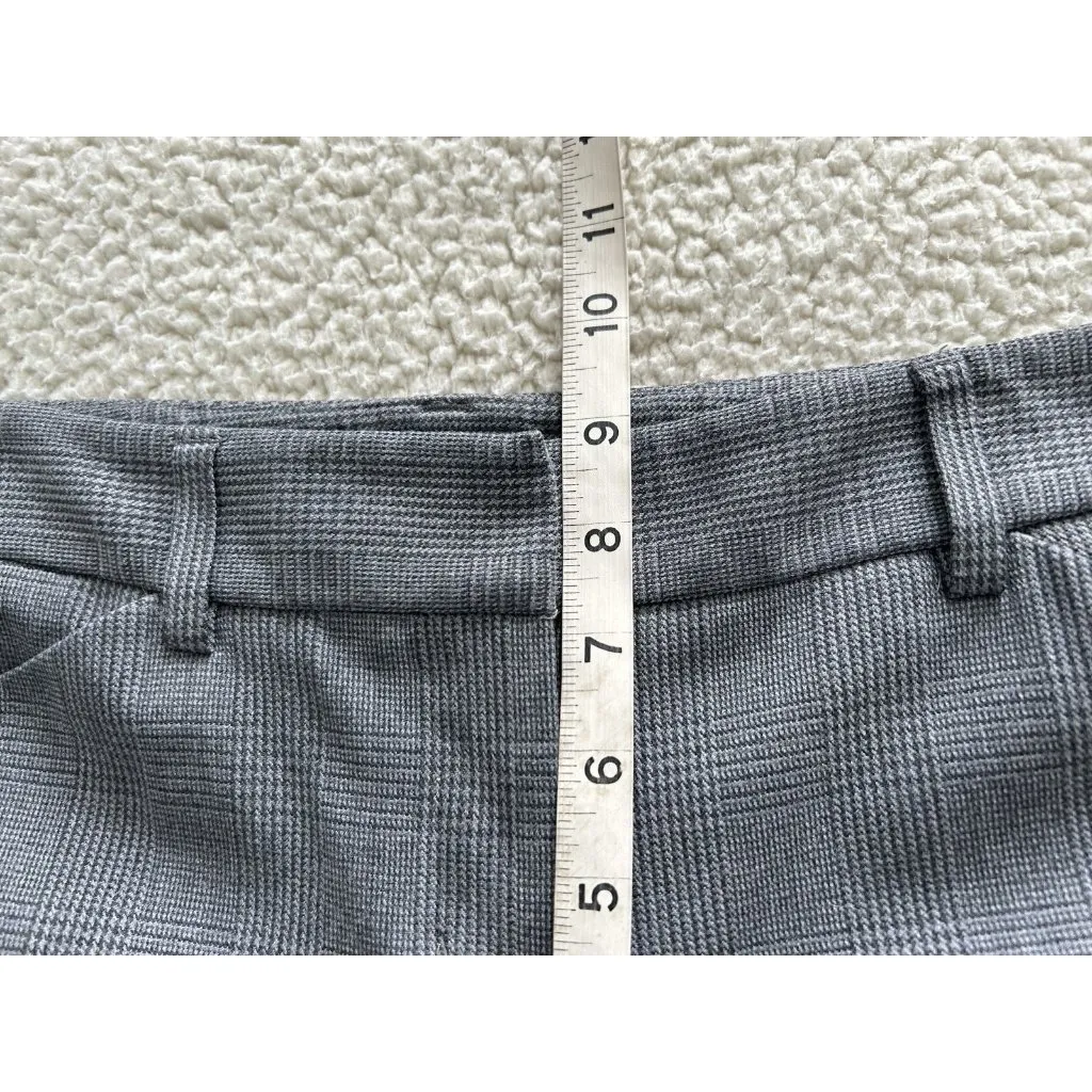 Express Editor Mid-rise Gray Plaid Straight Leg Dress Pants-Sz 00R - Image 10