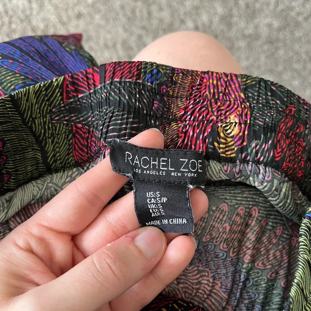 Rachel Zoe Wide Leg Resort Beaded Tassel Parrot Boho Pants Women's Size S - Image 10