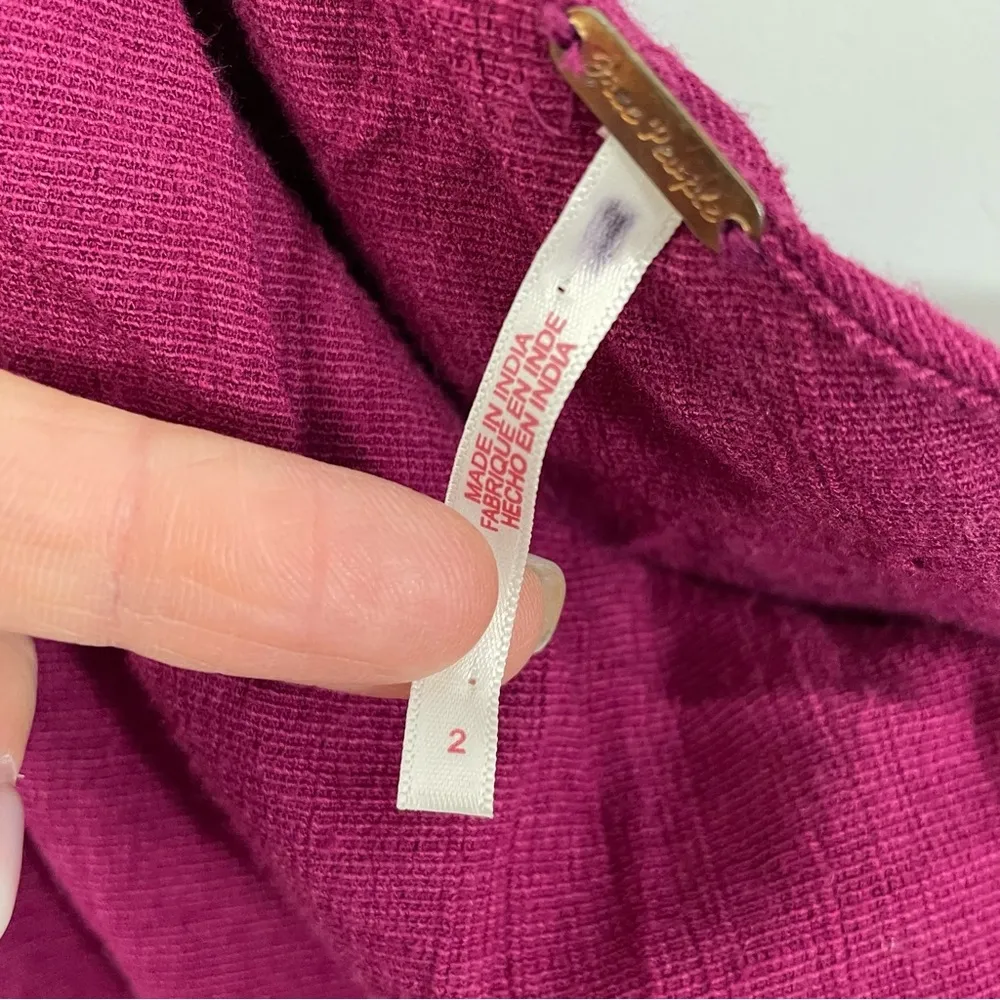 NEW Free People Avery One Shoulder Cropped Jumpsuit Size 2 Cranberry Pink Violet - Image 6