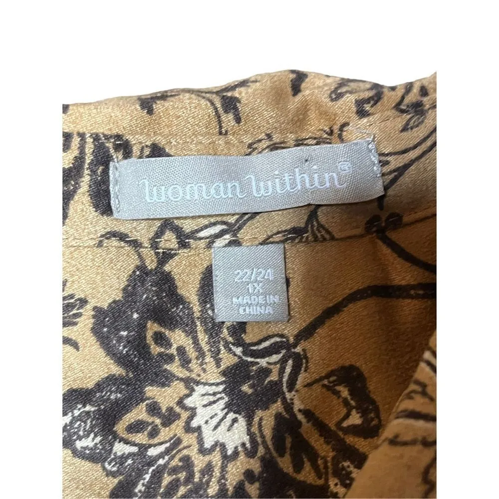 Woman Within Plus Size Button Down Soft Sueded Moleskin Shirt Size 1X 22/24 - Image 6