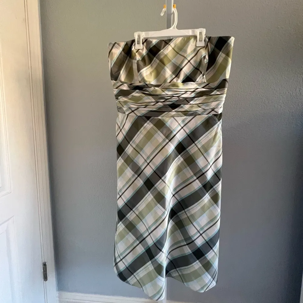 strapless silk dress - Image 2