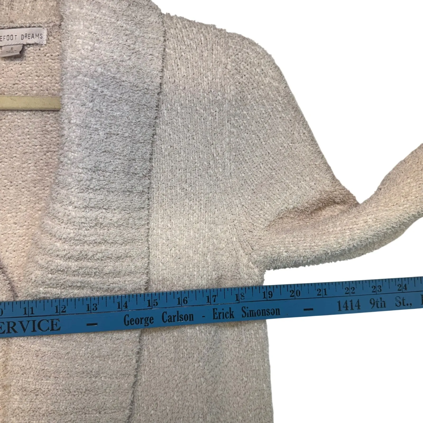 Barefoot Dreams Cozy Chic Cardigan Cream Shawl Collar Cozy Lounge Size S - Image 9