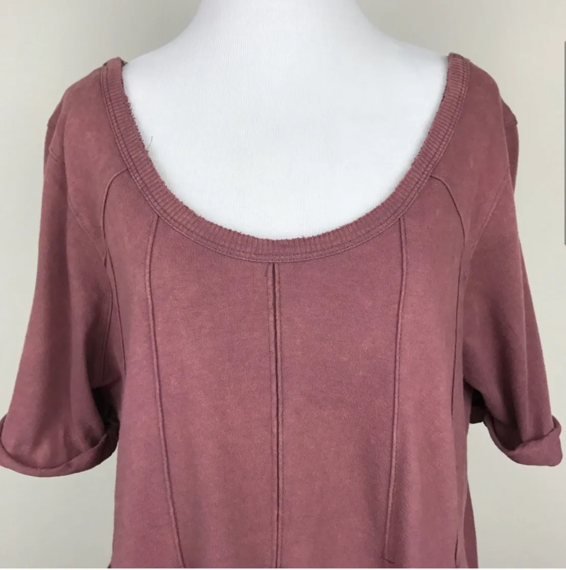 Free People Mauve Distressed Top - Image 3