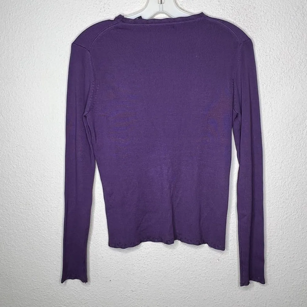 Vintage Harold's Silk Sweater‎ Purple Size M - Image 6