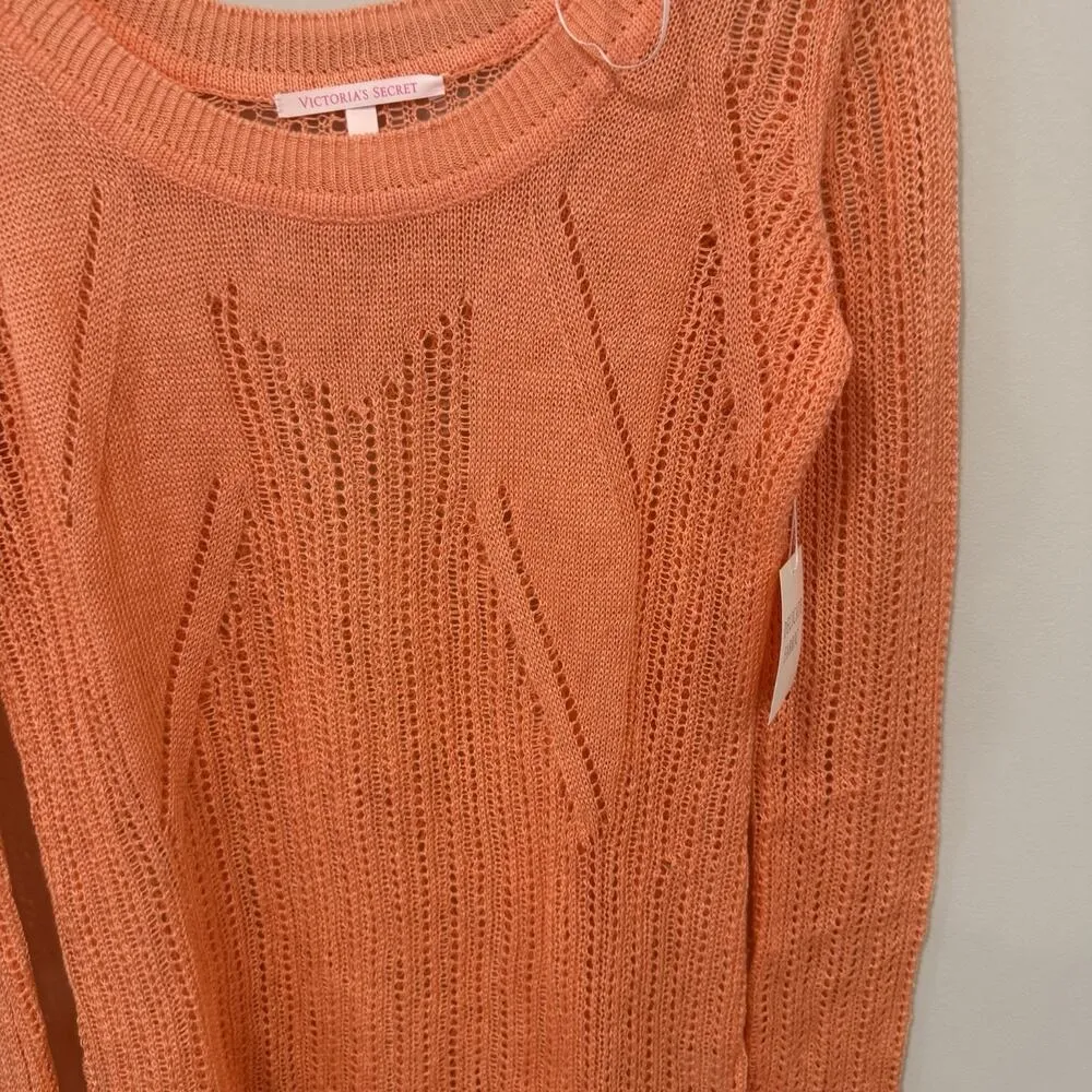 Victoria Secret NWT Crochet Razor Back Cover Up Size Small Orange Color 1909 - Image 2