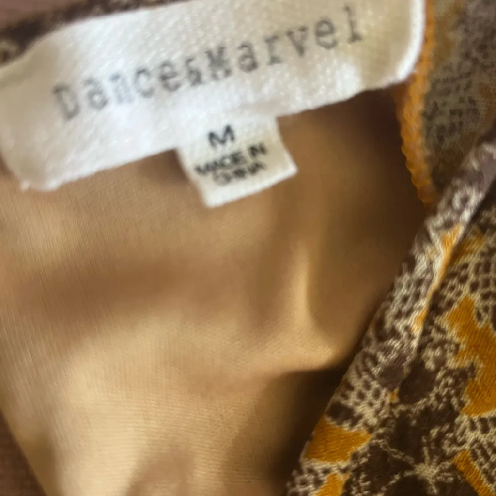 Dance & Marvel Blue Tan Bishop Sleeve Sundress - Image 2