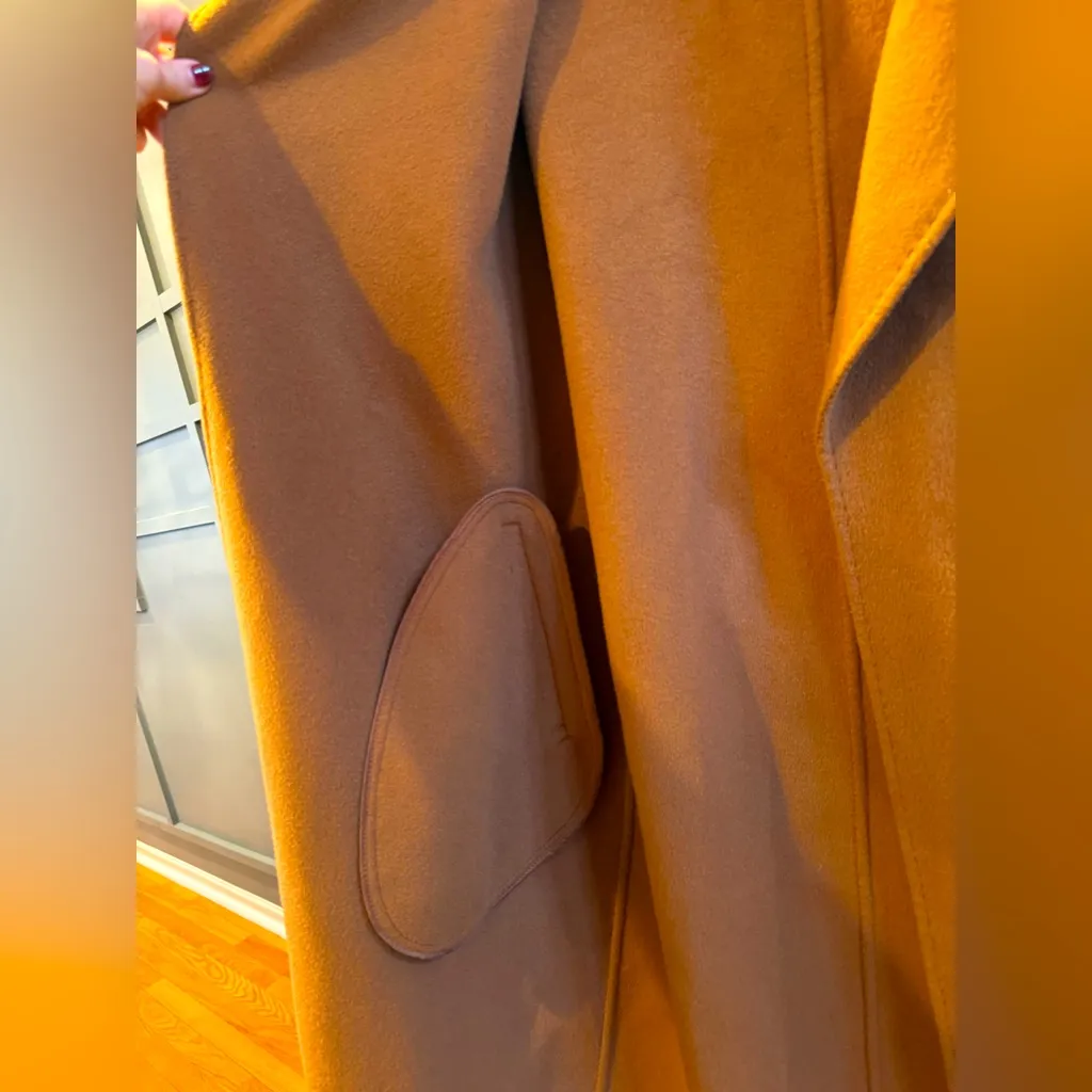 NAP Emery Draped Merino Wool Belted Coat Brownie Camel S Tan - Image 7