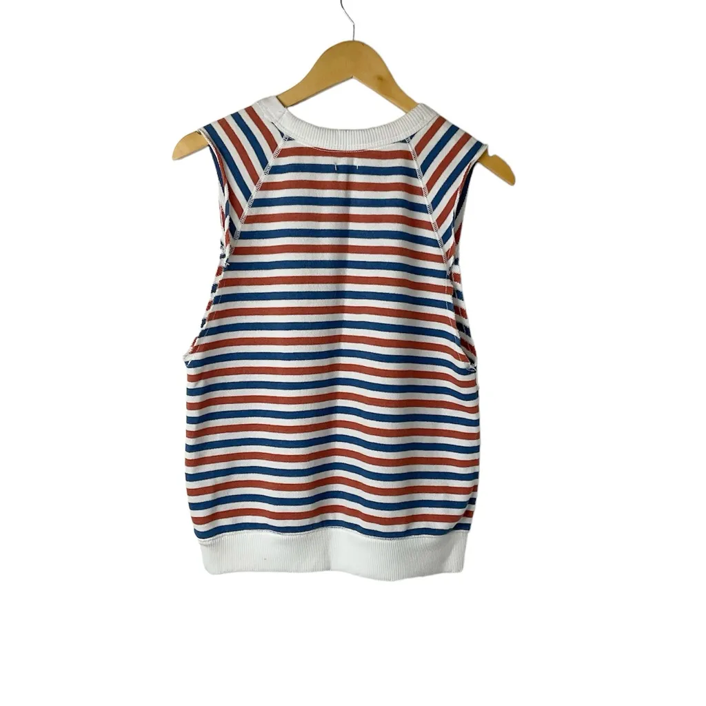 Aerie French Terry Sleeveless Stripe Sweatshirt Size XS - Image 3