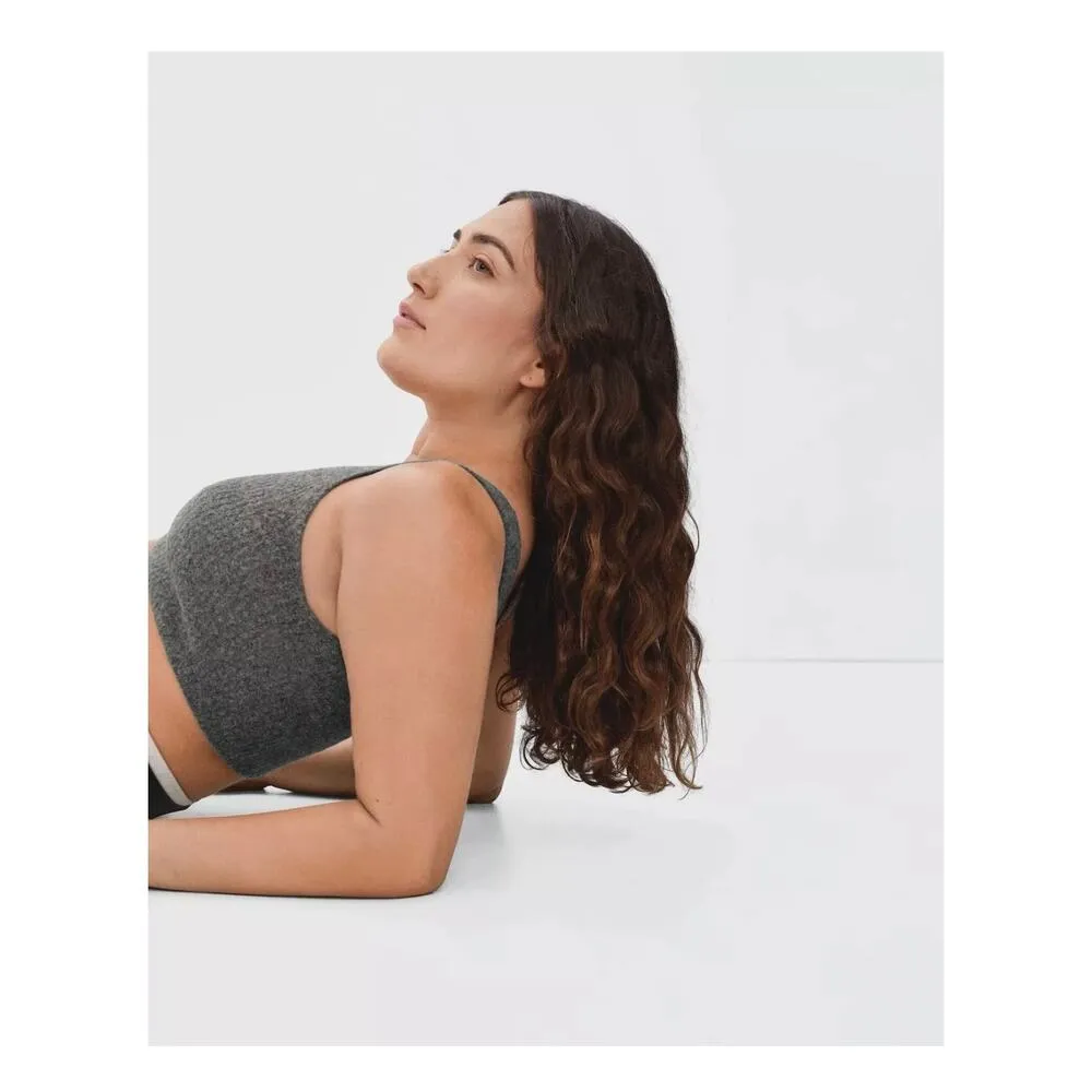 NWT Everlane The Cozy Stretch Tank Size Small Cropped Wool Yak Hair Gray Chic - Image 7