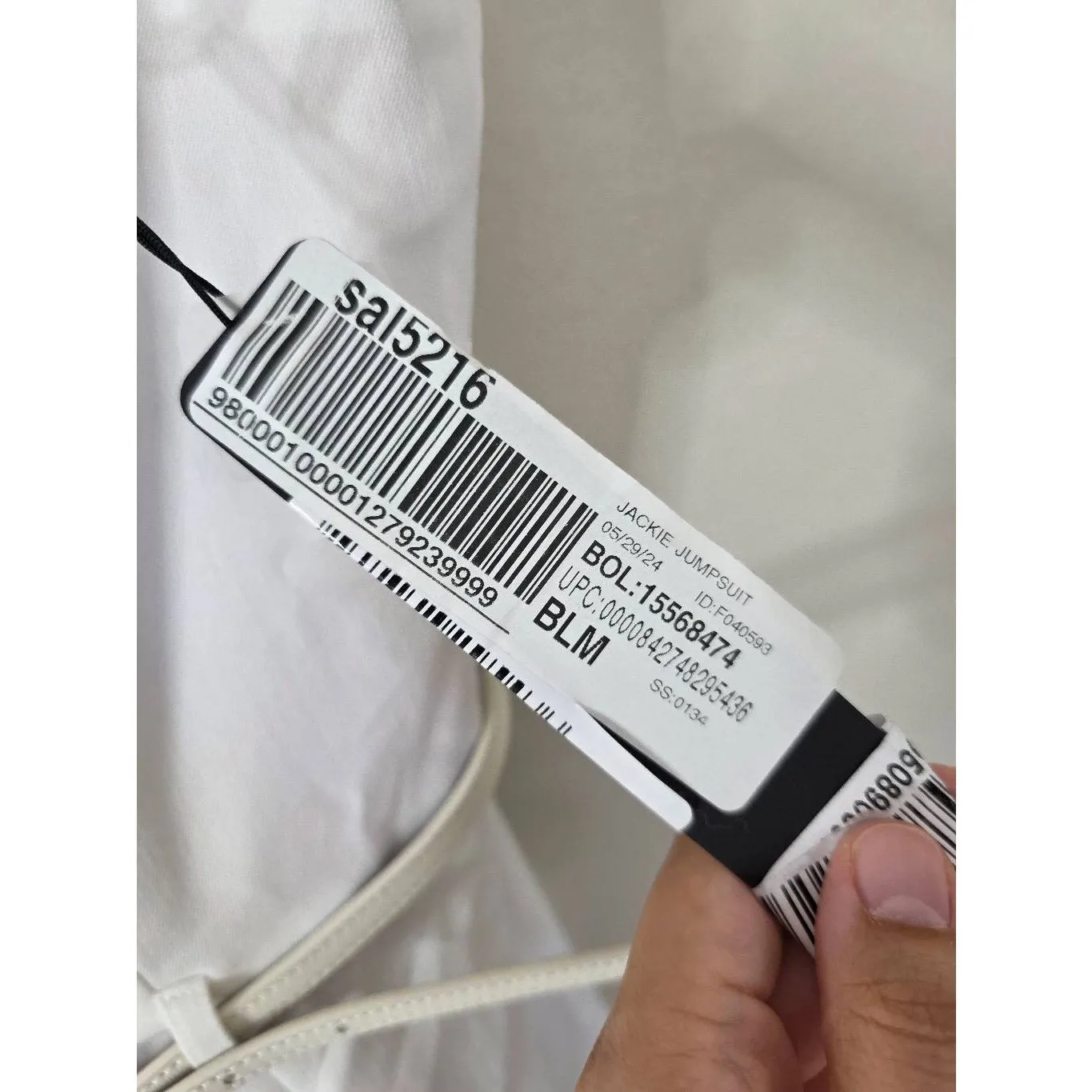 Black Halo Jackie Asymmetric Belted Jumpsuit White Size 12 NEW - Image 4