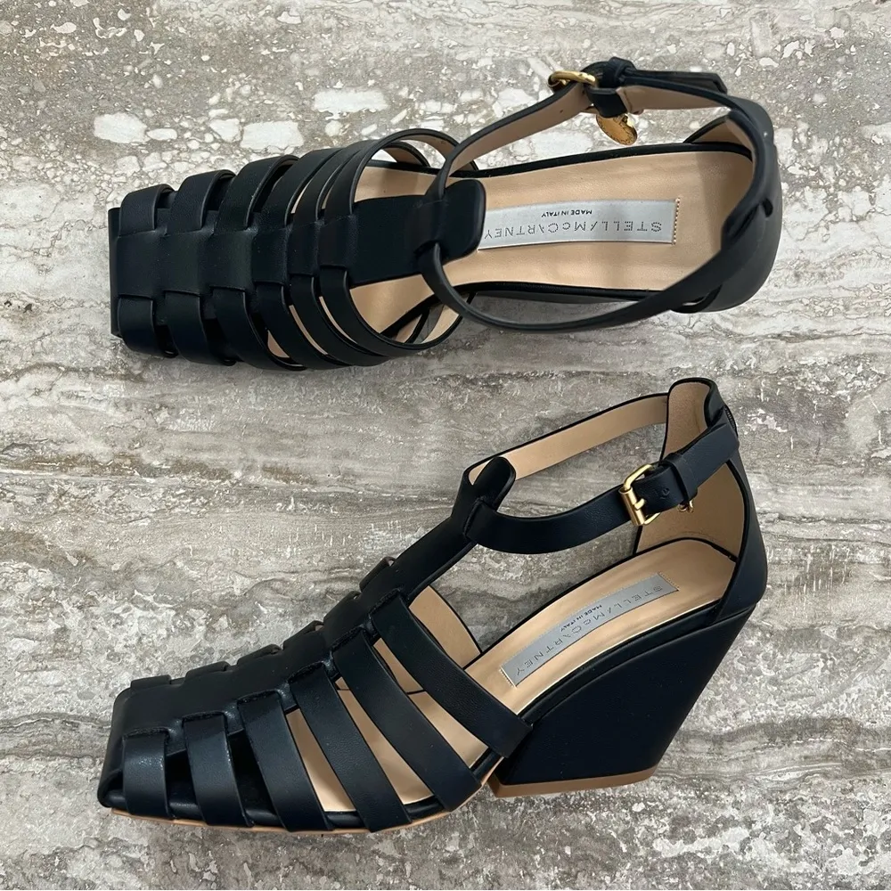 Stella McCartney Cowboy Wedge Sandals, Black Size 36.5 New in Box, Retail $1,045 - Image 6