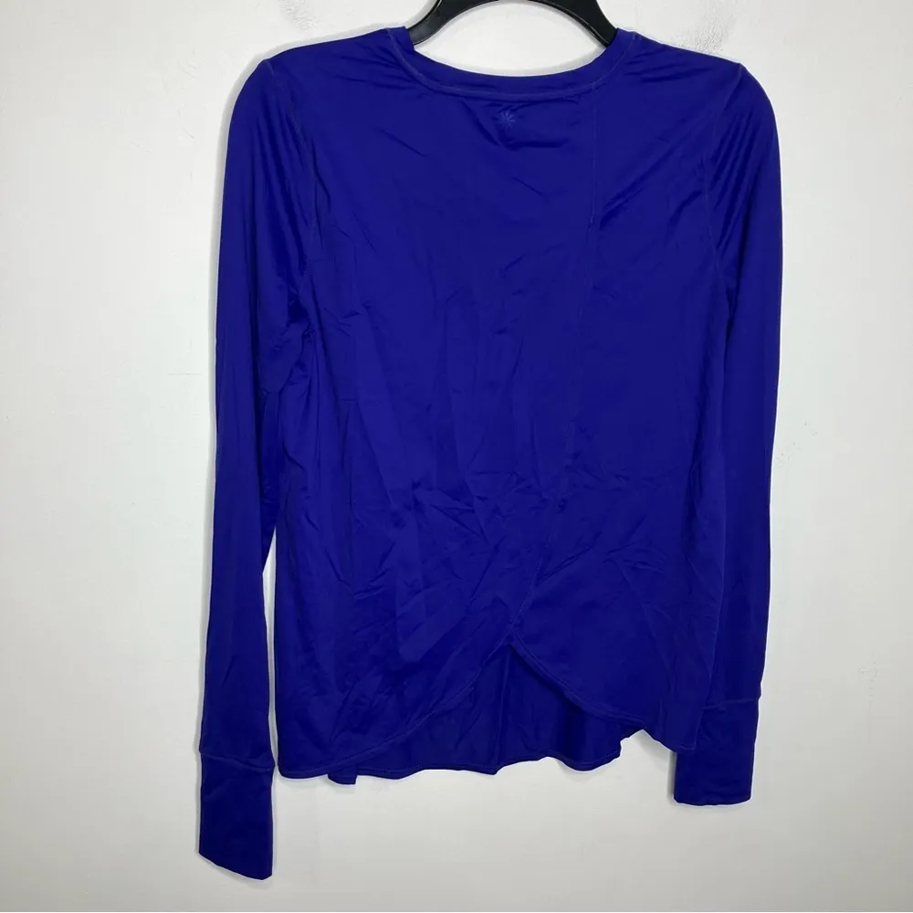 Athleta  long sleeve open back top blue‎ purple size small - Image 6