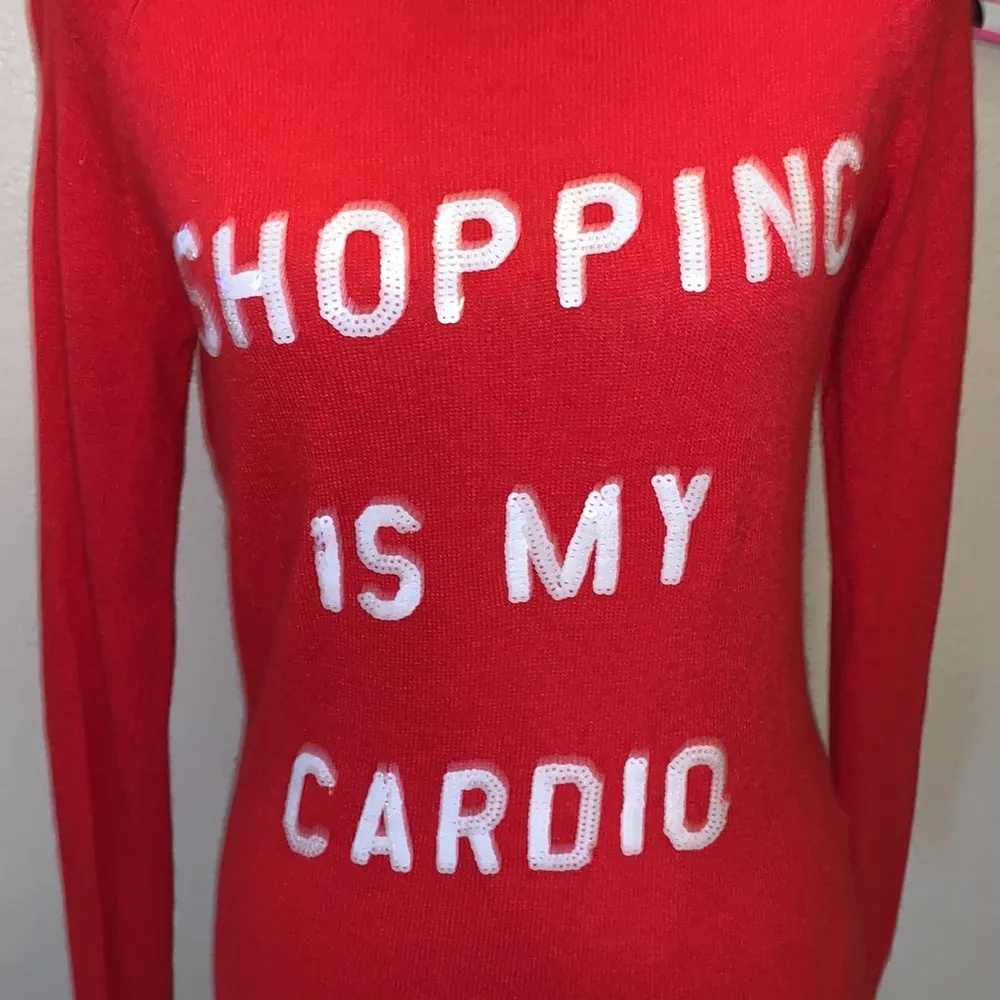 WildFox White Label Shopping is My Cardio red angora rabbit hair blend sweater - Image 3