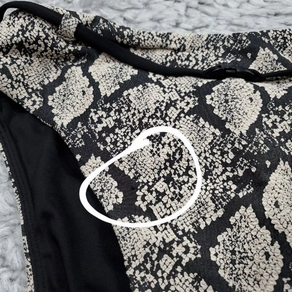 READ Andie Swim Snakeskin Snake Print Riviera Belted High Waisted Bottom Small - Image 4