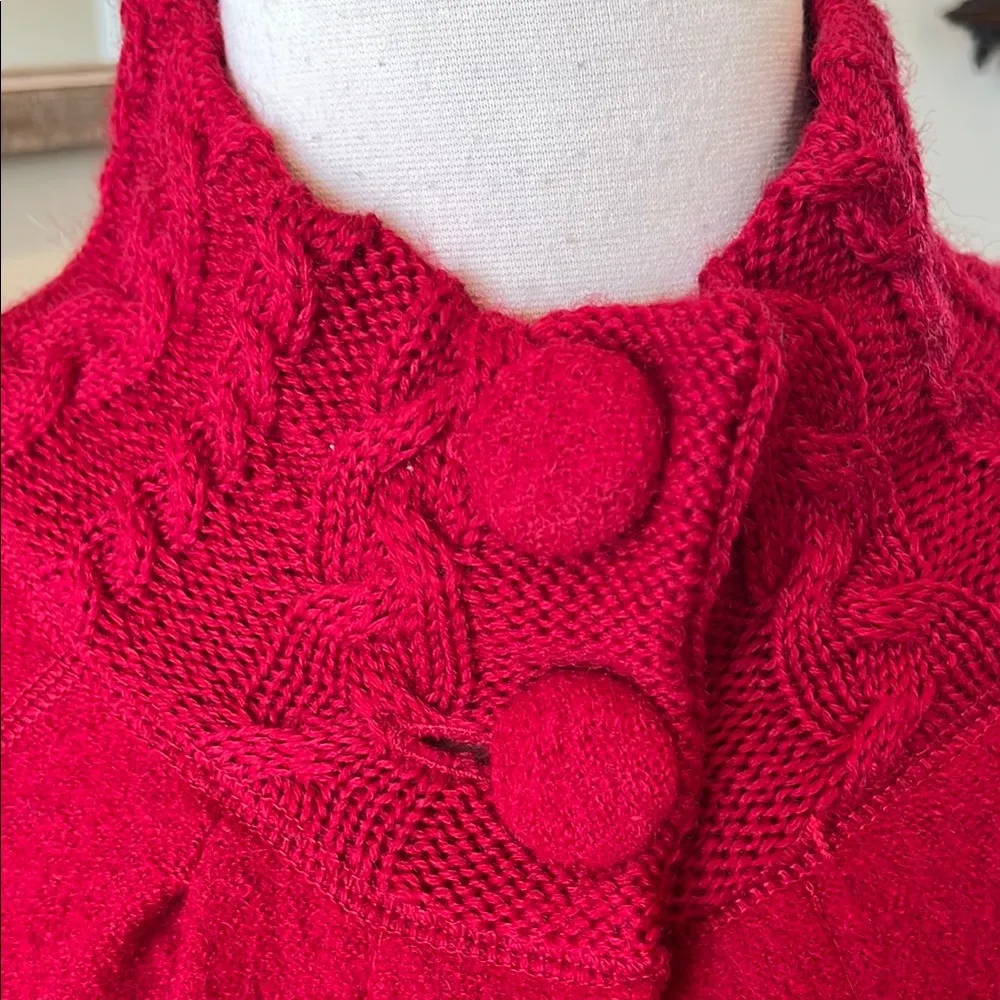 For Cynthia Red Cape with High Collar and Wide Sleeves - Image 7