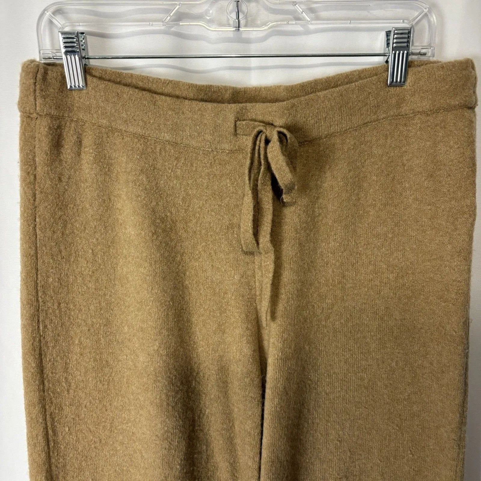 J. Crew Factory Tan Knit Wide Leg Sweater Pants Super Soft Yarn Cozy Comfy Med Brown - Image 3