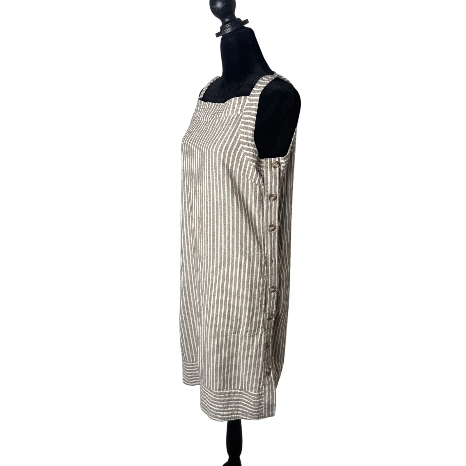 FOR CYNTHIA Striped Dress‎ Size S Linen Blend Minimalist Coastal Resortwear - Image 7