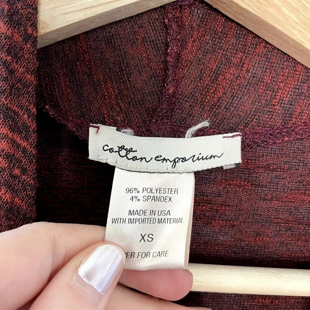 Cotton Emporium red and black feathered knit cardigan women's size XS sweater - Image 3