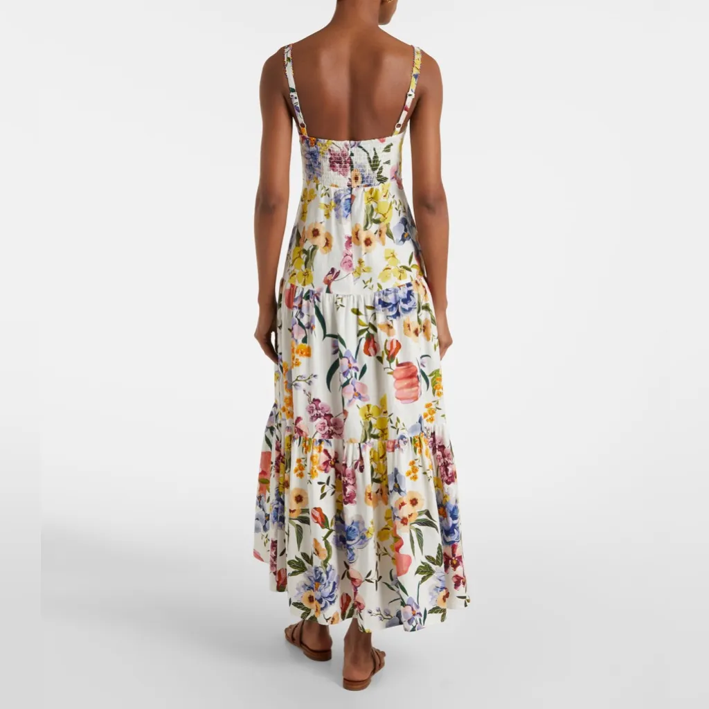 Farm Rio Off-White Greek Garden Lenzing™ Ecovero Euroflax Maxi Dress, Small,$260 - Image 6